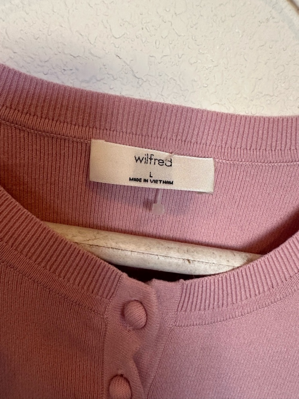 Wilfred Dusty Pink Button-Front Knit Top - Picture 4 of 4